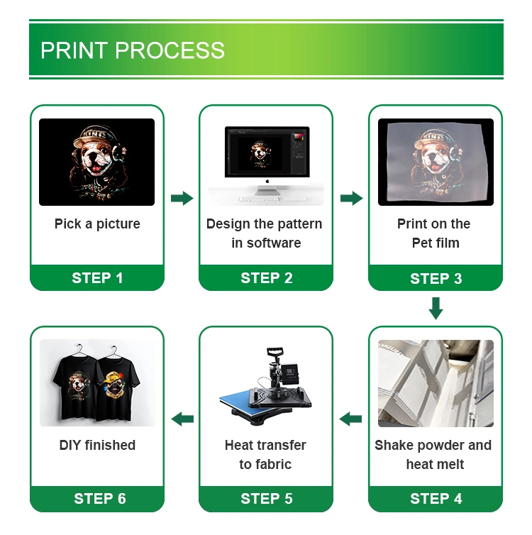 Dtf Pigment Heat Transfer Pet Film Ink Textile Printing Ink Dtf Ink for Epson XP600 L1800 L1805 I3200 4720 Dtf Printer