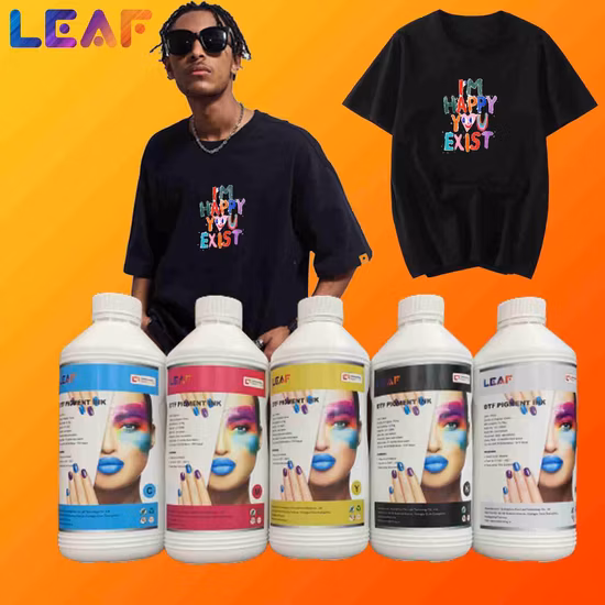 Textile Direct to Film Dtf T Shirt Printing Pet Transfer Film Pigment Dtf Ink for Epson Printer Heads Film Transfer Printer L1800, 1390, 4720, 3200